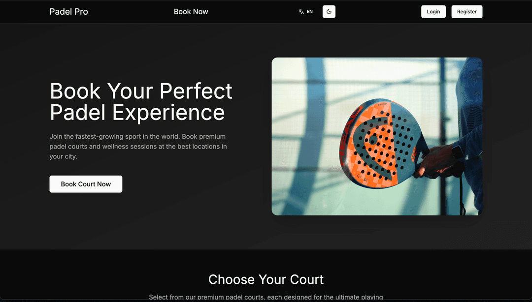 Project Image for Padel Booking Platform